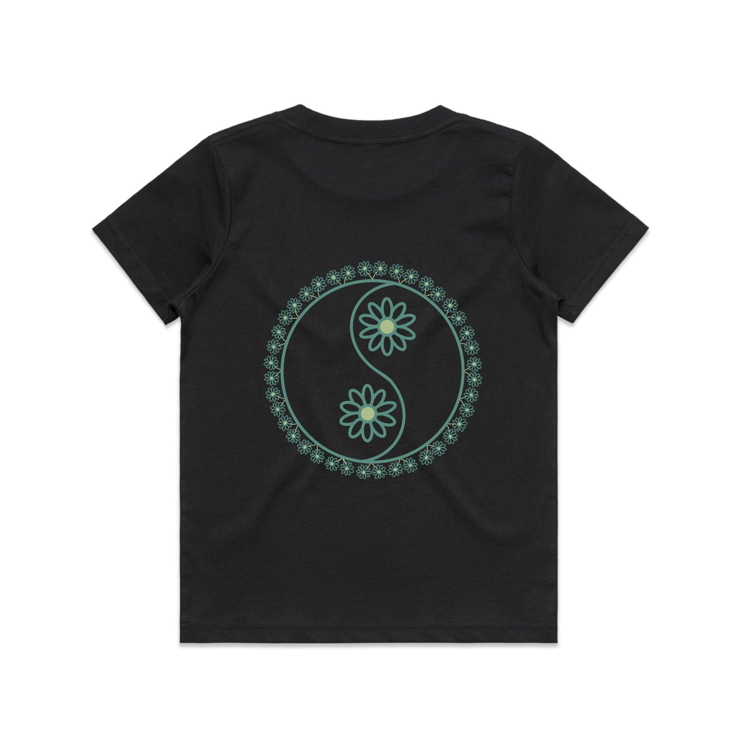 Ladies Daisy YinYang Black tee