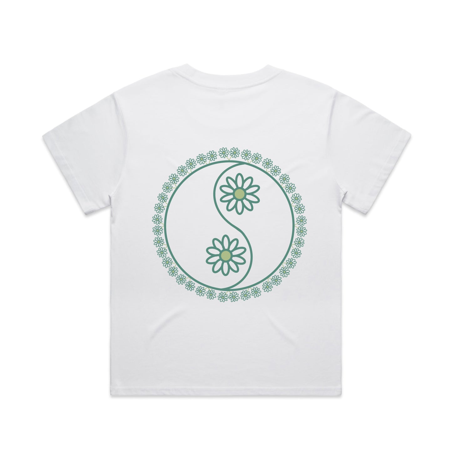 Ladies Daisy YinYang White tee